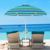7.2 Feet Outdoor Beach Umbrella with Tilt Mechanism 16250185