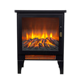 17 inch Freestanding Electric Fireplace Stove heater with 3D Flame effect,Black 86608177