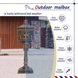 ZUN Polar Aurora Mailbox Cast Aluminum Bronze Mail Box Postal Box Security Heavy Duty New W2505P151720