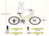 6 Speed, Steel Frame, Multiple Colors 24 Inch Bike,Commuter Bike for Adults W1019P352641
