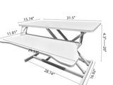 32 Inch Desk Converter, Height Adjustable Sit to Stand Riser, Dual Monitor and Laptop Workstation 64781257