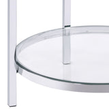 Virlana Faux Black Marble Top & Chrome Finish End Table B2726P270973