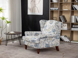 Modern Accent with Retro Wood Legs, Comfy Upholstered Armchair, Floral Design Single Sofa 75700450