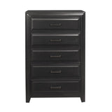 ZUN Modern Style 5-Drawers Chest 1pc Espresso Finish Wooden Bedroom Furniture Home B011P222850