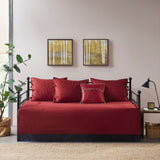 6 Piece Reversible Plaid Daybed Cover Set Red Daybed B03597555