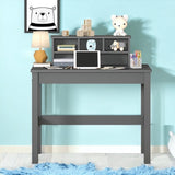 Grey Writing Desk with Hutch B062P209417