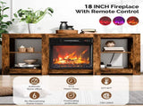 58 Inch Rot Wood Color Double-Sided Cross Fireplace Cabinet with 18 Inch Fireplace Core, 149 * 40 * 54900712