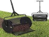 24" Lawn Topdressing Spreader with 0.75"0.5" Mesh, Compost Spreader for Soil Sand Fertilizer Black 21919804