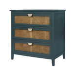 ZUN 3 Drawer Cabinet,Natural rattan,American Furniture,Suitable for bedroom, living room, study W68858063