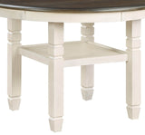 ZUN Brown and Antique White Finish 1pc Dining Table with Display Shelf Transitional Style Furniture B01155790