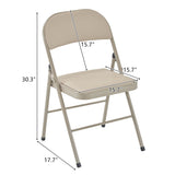 4PCS Elegant Foldable Iron & PVC Chairs for Convention & Exhibition Light Brown 23296284