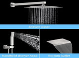 Rain Shower System Brushed Nickel Tub Shower Faucet Set 10 Inch Square Rainfall Shower Head with 65708130
