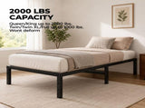 Metal Bed Frame 16 Inch Tall, Heavy Duty Sturdy Mattress Foundation, No Box Spring Needed, Easy to 06511645