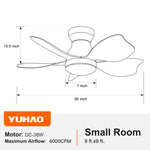 ZUN 30 In Small Kid's Ceiling Fan Lighting with Remote Control for Small Children Room 63788003