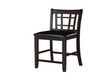 Classic Style Counter Height Chairs 2pc Dark Cherry Finish Faux Leather Upholstery Dining Furniture B01146337