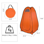 ZUN 1-2 Person Portable Pop Up Toilet Shower Tent Changing Room Dressing Tent Camping Shelter Orange 11685588