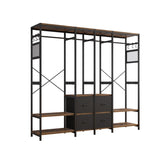 ZUN Independent wardrobe manager, clothes rack, multiple storage racks and non-woven drawer, bedroom 73152047