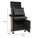 five-Drawer Rolling Chest with Wheels, Detachable Cabinet Storage Box with Drawers, Metal W3267P307518