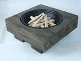 ZUN Wood-Fueled Outdoor Fire Pit with Wood Grain Design W2734P228321