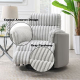 Emee Gray Corduroy Glider Recliner w/ Swivel B2726P251668