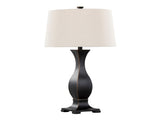 29" Contemporary Polyresin Table Lamp in Oil Rubbed Bronze Polyresin with Oat Linen Shade from B202P224052