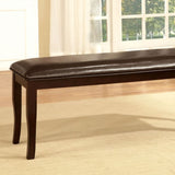 ZUN Transitional Dining Room 1pc Bench only Dark Cherry / Espresso Padded Leatherette Seat Solidwood B011P208964