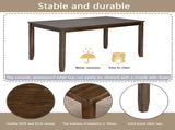 6 Piece Kitchen Set, Rectangular Wooden Table with 4 Upholstered Chairs and a Bench, 74652059