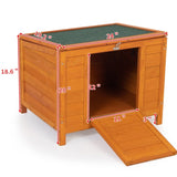 ZUN Small Wood Rabbit Hutch Bunny Cage, Raised Cat House with Ladder for Small Animals W2181P195379