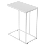48*28*58cm C Type Single Layer MDF Iron Rectangle White Triamine Side Table White Spray 64750440