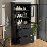 70.1" Modern High Freestanding Tall Bathroom Cabinet with 2 Adjustable Shelves, 3 Drawers, Soft N729P271979B
