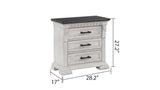 Transitional Style 3-Drawer Night stand Made with Wood in Antique White B009P155296