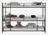 Heavy-duty triple frame bed with built-in ladder and full-length railing, floor safe for W1935P330699