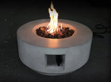 11" H x 30" W Fiber Reinforced Concrete Propane/Natural Gas Outdoor Fire Pit Table with Lid B120141817