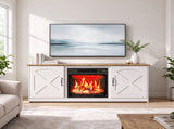 Brown top panel, washed white cabinet body, 133955cm, embossed particle 23980403