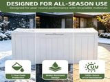 100 Gallon Deck Box, Lockable Waterproof Resin Outdoor Storage Bin, White 71133803