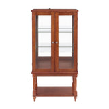 Curio Cabinet Lighted Curio Diapaly Cabinet with Open Storage Space,Solid Wood Legs and adjustable W1693P216941