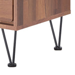 ZUN Walnut 2-Drawer Accent Table with Hairpin Legs B062P181398