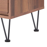 Walnut 2-Drawer Accent Table with Hairpin Legs B062P181398