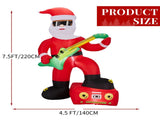 7.5FT Lighted Christmas Inflatable Decoration, Inflatable Black Santa Playing Electric Guitar, Funny 77344962