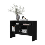 Bylas Console Table in Melamine With Two Doors y Open Storage, Black B128P237129