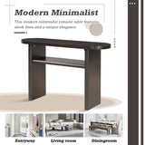 TREXM Elegant Minimalist Console Table with Rounded Edges and Sturdy Shelf Design for Entryway, N715P195554P