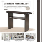 ZUN TREXM Elegant Minimalist Console Table with Rounded Edges and Sturdy Shelf Design for Entryway, N715P195554P