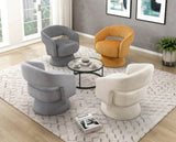 Modern Luxurious Swivel Accent Chair Beige Soft Corduroy Plush Seating Solid Wood Stylish Home B011P256230