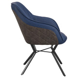 Blue and Gunmetal Upholstered Dining Chairs B062P145617