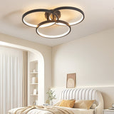 20" Modern Black LED Ceiling Light, 3-Ring Flush Mount Fixture for Living Bedroom, or Dining W1340P253585