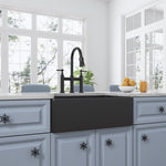 ZUN Inch White Farmhouse Sink Deep Apron Sink Undermount Farmhouse Kitchen Sink Single Farm Sink W928123620