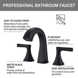 Widespread Bathroom Sink Faucets Two Handle 3 Hole Vanity Bath Faucet with Drain Assembly W122471405