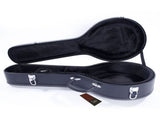 Hardshell A-Style Microgroove Pattern Leather Wood Mandolin Case Black 50934561