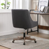 ZUN COOLMORE Office Chair Adjustable Height Swivel Chair with Wheels Linen Fabric Upholstered Computer W39532758