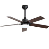 Low Profile 42 Inch Ceiling Fan 5 Blades Noiseless Reversible Dc Motor Remote Control With Led Light W934P145919
